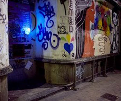 'nocturnal lighting intervention' by luzinterruptus