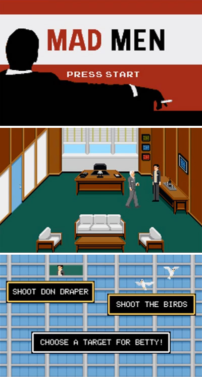 mad men 8 bit interactive youtube game
