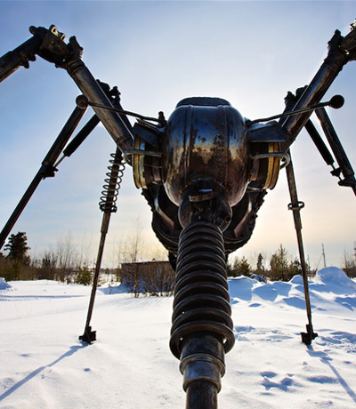 scrap metal mosquito monument by valery chaliy