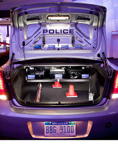 motorola equipped officer patrol vehicle