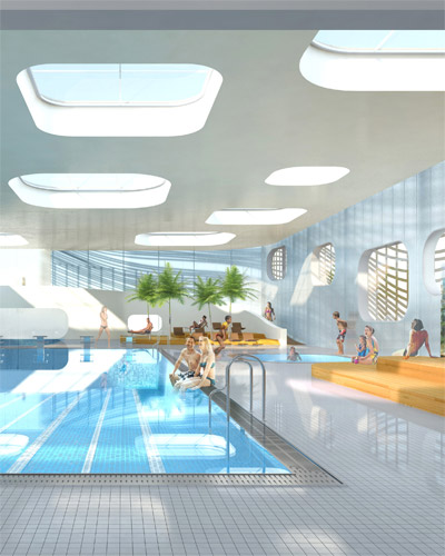 mikou design studio: public swimming pool   piscine du fort, paris