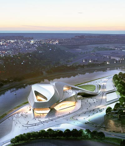 zaha hadid plans rabat grand theatre for morocco