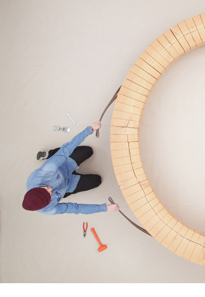 chris kabel: wood ring bench