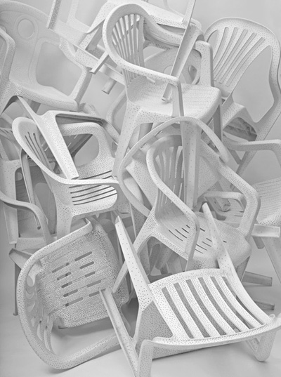 'white billion chairs 33' by tina roeder