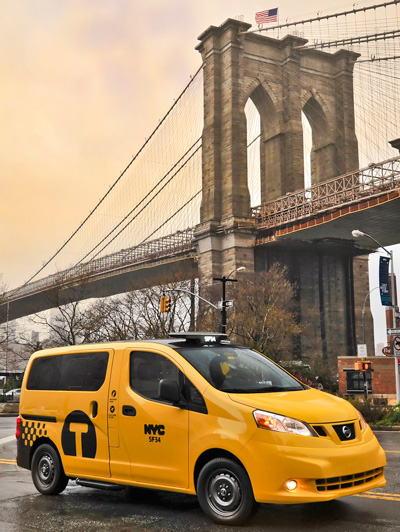 first nissan NV200 taxi of tomorrow arrives in NYC