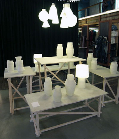 'unbroken' fibreglass plaster lamps by zaven