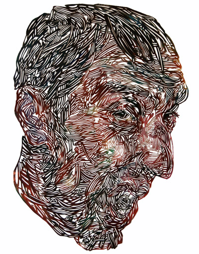 cut canvas portraits by kuin heuff