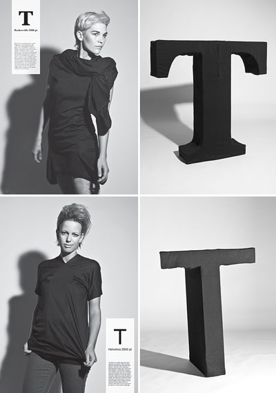 typeface t shirts by masashi kawamura + itaru yonenaga
