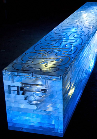 veev: eel self heating bench at seat, san francisco