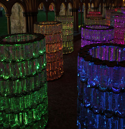bruce munro: water towers at salisbury cathedral