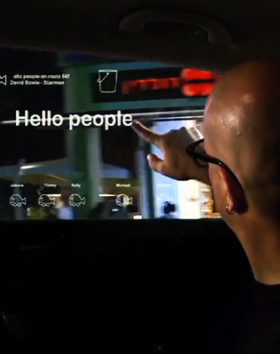 interactive car windows by GM + bezalel future lab