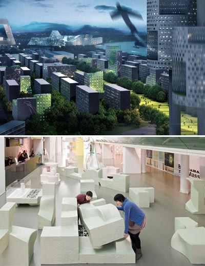 mass studies: 'mutated slabs' urban plan proposal for ansan city, south korea