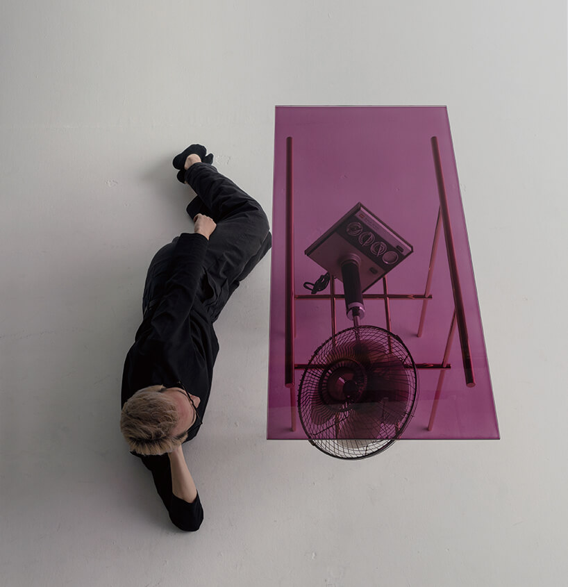 ryosuke harashima repurposes 1960s electric fans as eccentric tables from the future