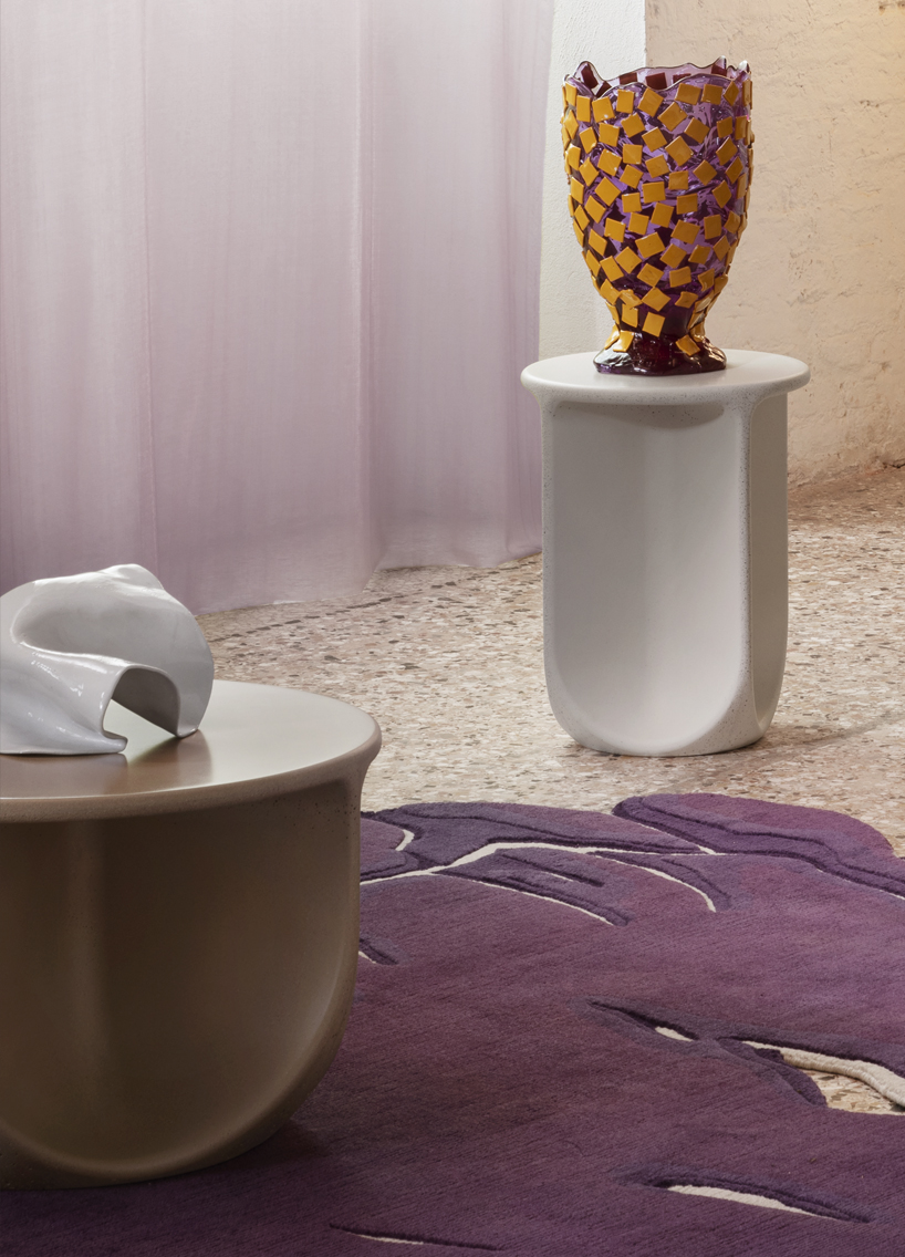 skrivo unveils recyclable concrete coffee tables inspired by venetian palace mosaics