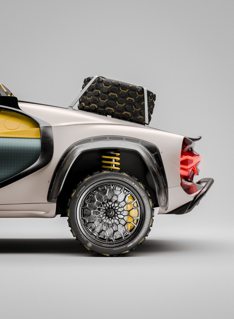 the TERRACROSS concept turns a bugatti chiron into a futuristic 4x4 designboom