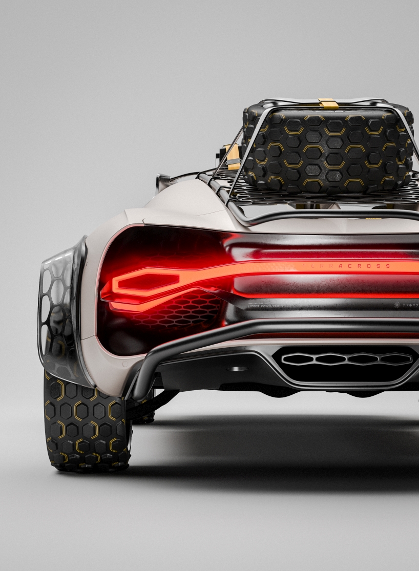 the TERRACROSS concept turns a bugatti chiron into a futuristic 4x4 designboom