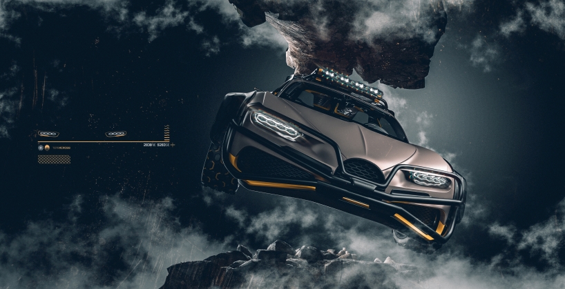 the TERRACROSS concept turns a bugatti chiron into a futuristic 4x4 designboom