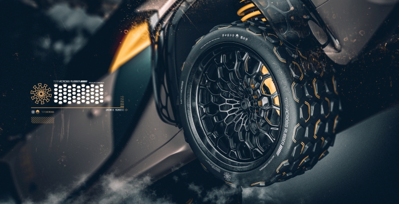 the TERRACROSS concept turns a bugatti chiron into a futuristic 4x4 designboom