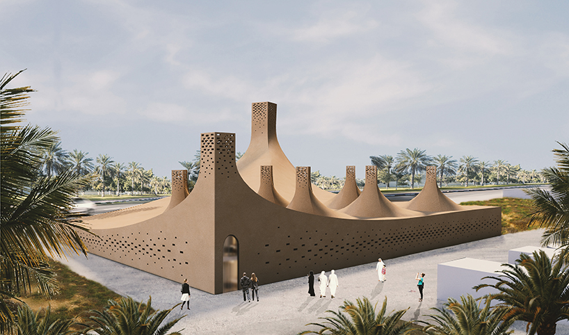7 barjeel wind towers top habibeh madjdabadi's museum for modern arab art in the UAE designboom