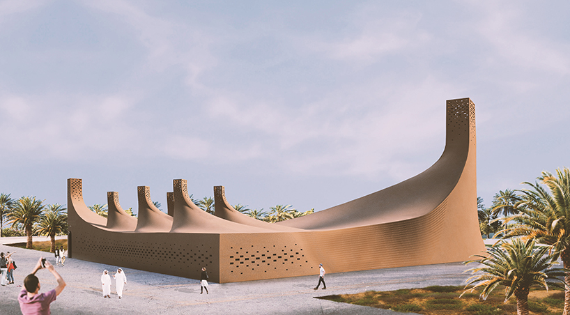 7 barjeel wind towers top habibeh madjdabadi's museum for modern arab art in the UAE designboom