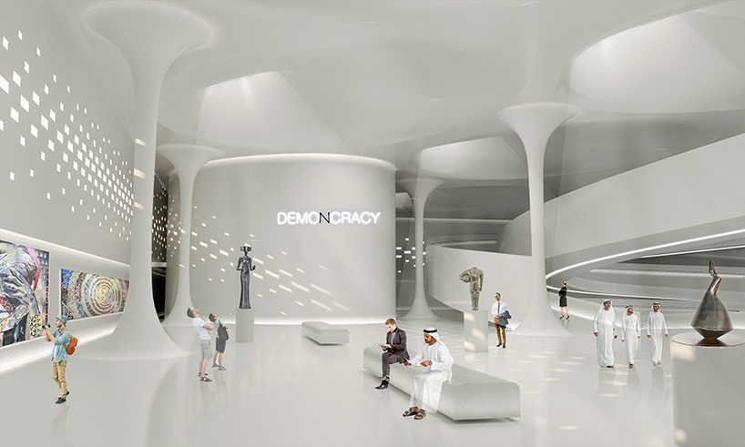 7 barjeel wind towers top habibeh madjdabadi's museum for modern arab art in the UAE designboom