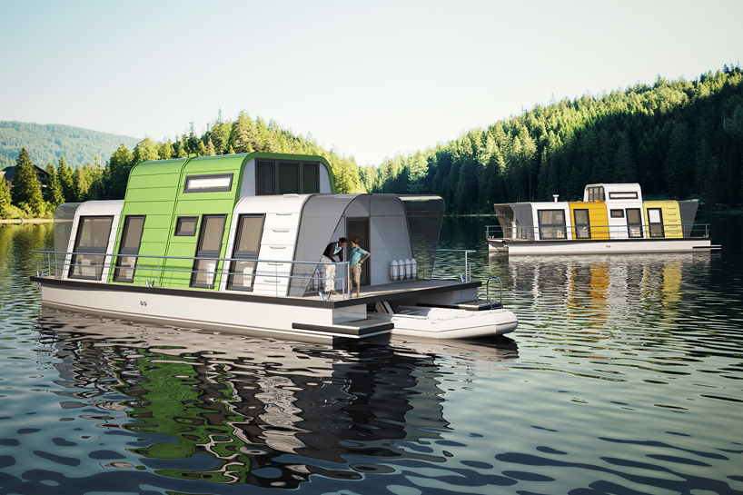 life on water: a floating customisable living unit by max zhivov modul go designboom