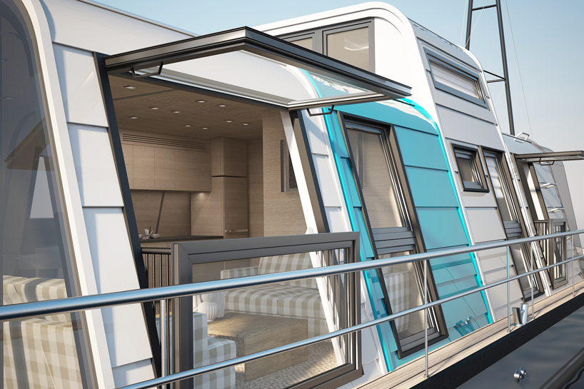 life on water: a floating customisable living unit by max zhivov modul go designboom