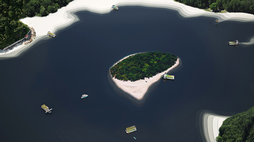 max zhivov designs the 'tiny-eco-hotel' to travel across water designboom
