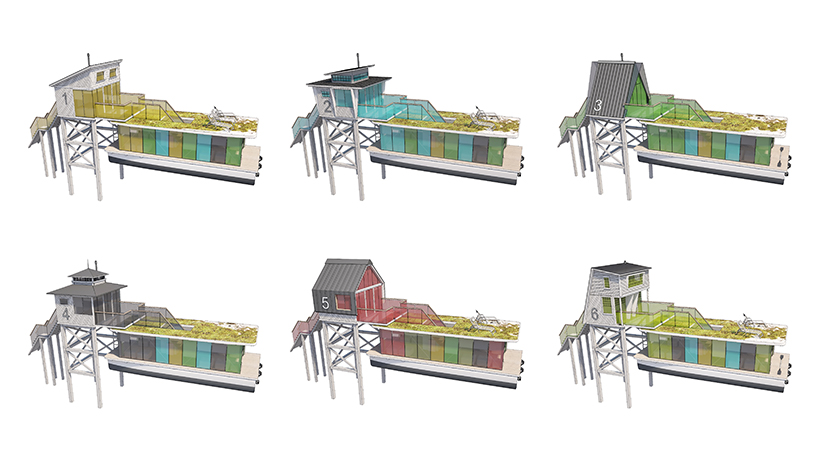 max zhivov designs the 'tiny-eco-hotel' to travel across water designboom