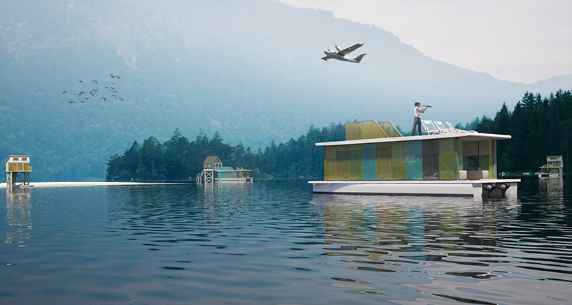 max zhivov designs the 'tiny-eco-hotel' to travel across water designboom