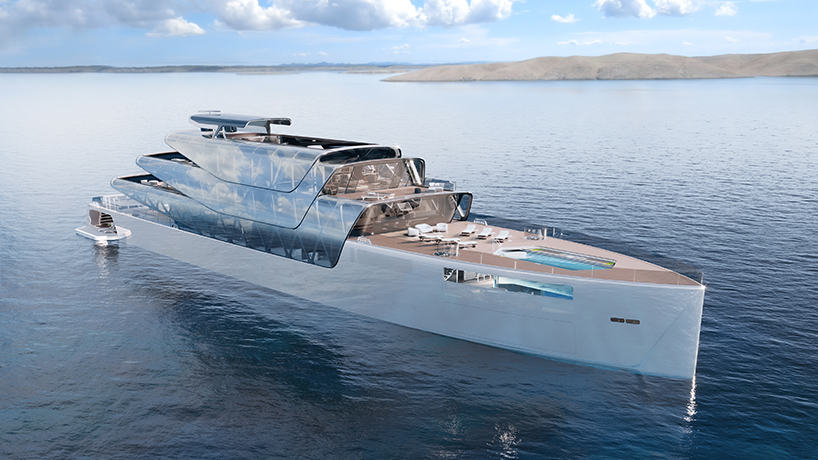 3D-printed and solar-electric pegasus superyacht by jozeph forakis camouflages into the sea