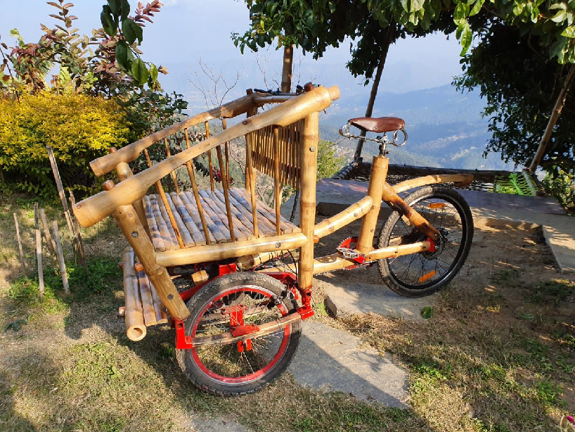 habre eco bike is made from local bamboo and is designed to ease pollution in kathmandu designboom
