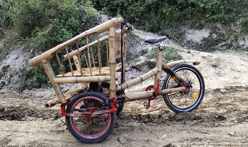 habre eco bike is made from local bamboo and is designed to ease pollution in kathmandu designboom