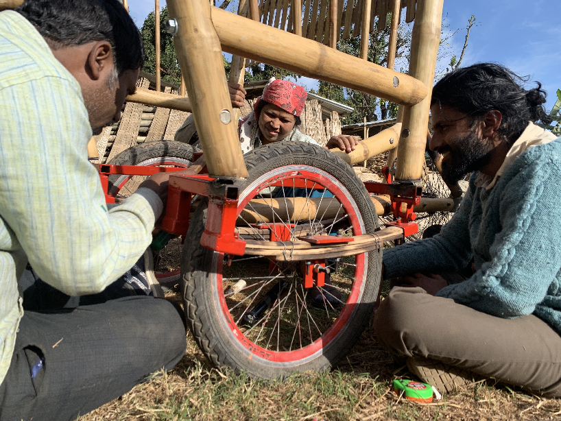 habre eco bike is made from local bamboo and is designed to ease pollution in kathmandu designboom