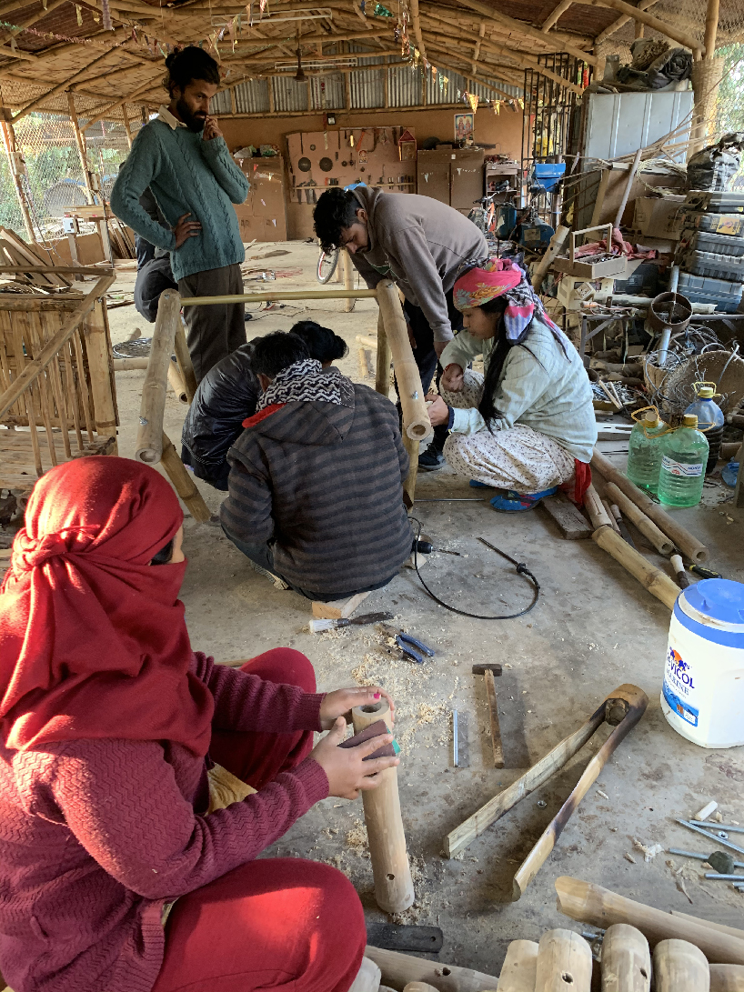 habre eco bike is made from local bamboo and is designed to ease pollution in kathmandu designboom