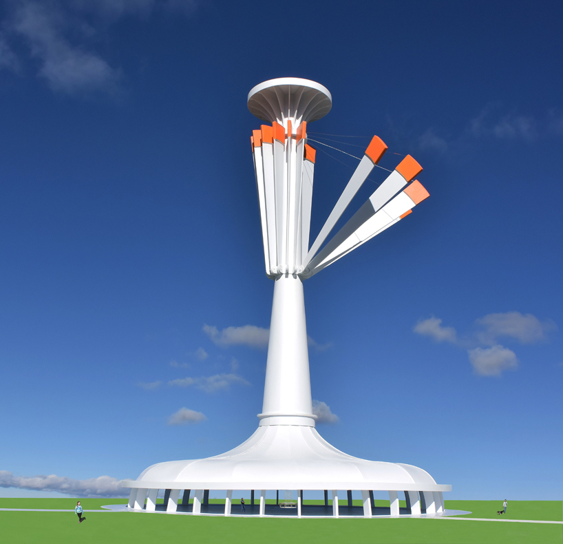 michael jantzen's solar and gravity powered art and science pavilion is a kinetic installation