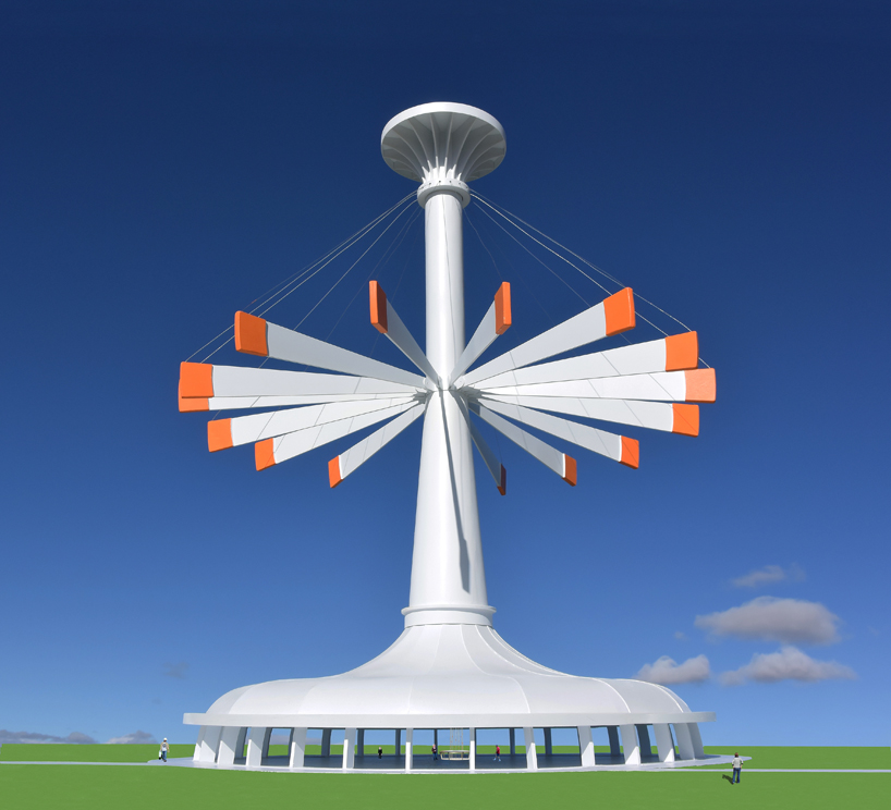 michael jantzen's solar and gravity powered art and science pavilion is a kinetic installation