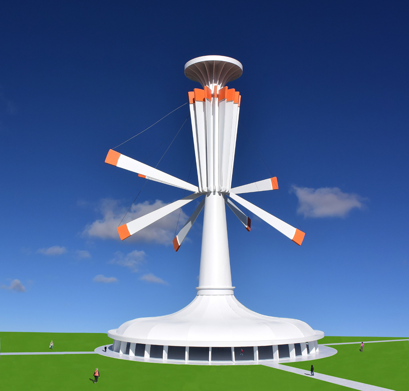 michael jantzen's solar and gravity powered art and science pavilion is a kinetic installation