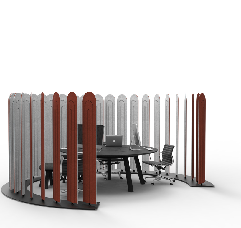 alain gilles buzziblinds sounds absorbing room partitions movable designboom