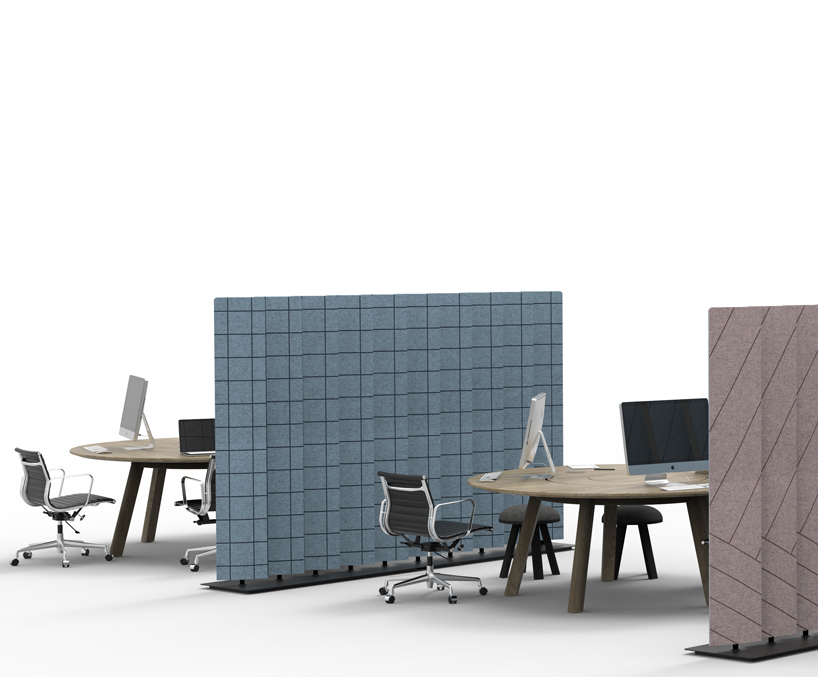 alain gilles buzziblinds sounds absorbing room partitions movable designboom