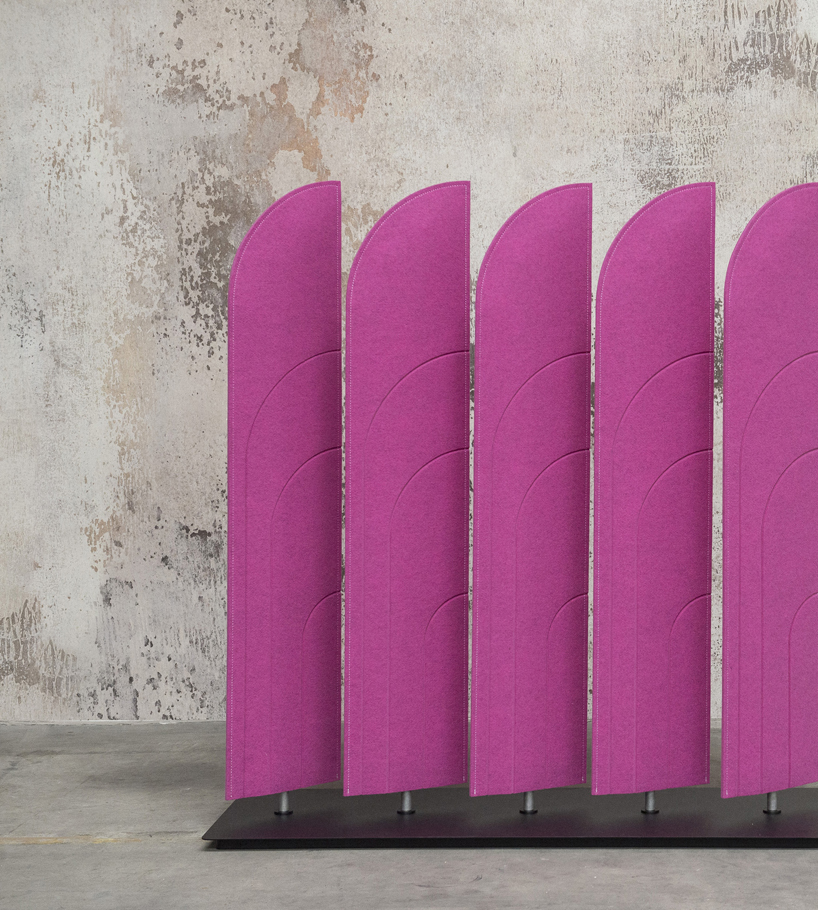 alain gilles buzziblinds sounds absorbing room partitions movable designboom