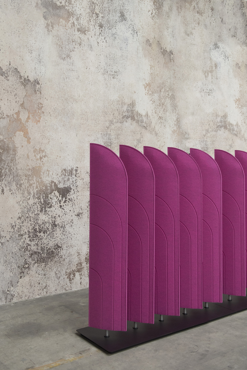 alain gilles buzziblinds sounds absorbing room partitions movable designboom