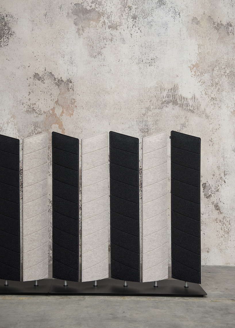 alain gilles buzziblinds sounds absorbing room partitions movable designboom