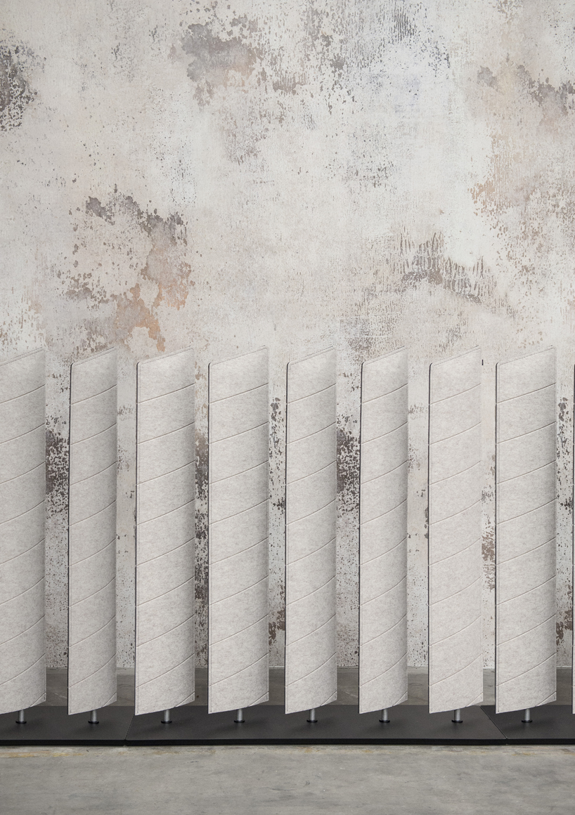 alain gilles buzziblinds sounds absorbing room partitions movable designboom