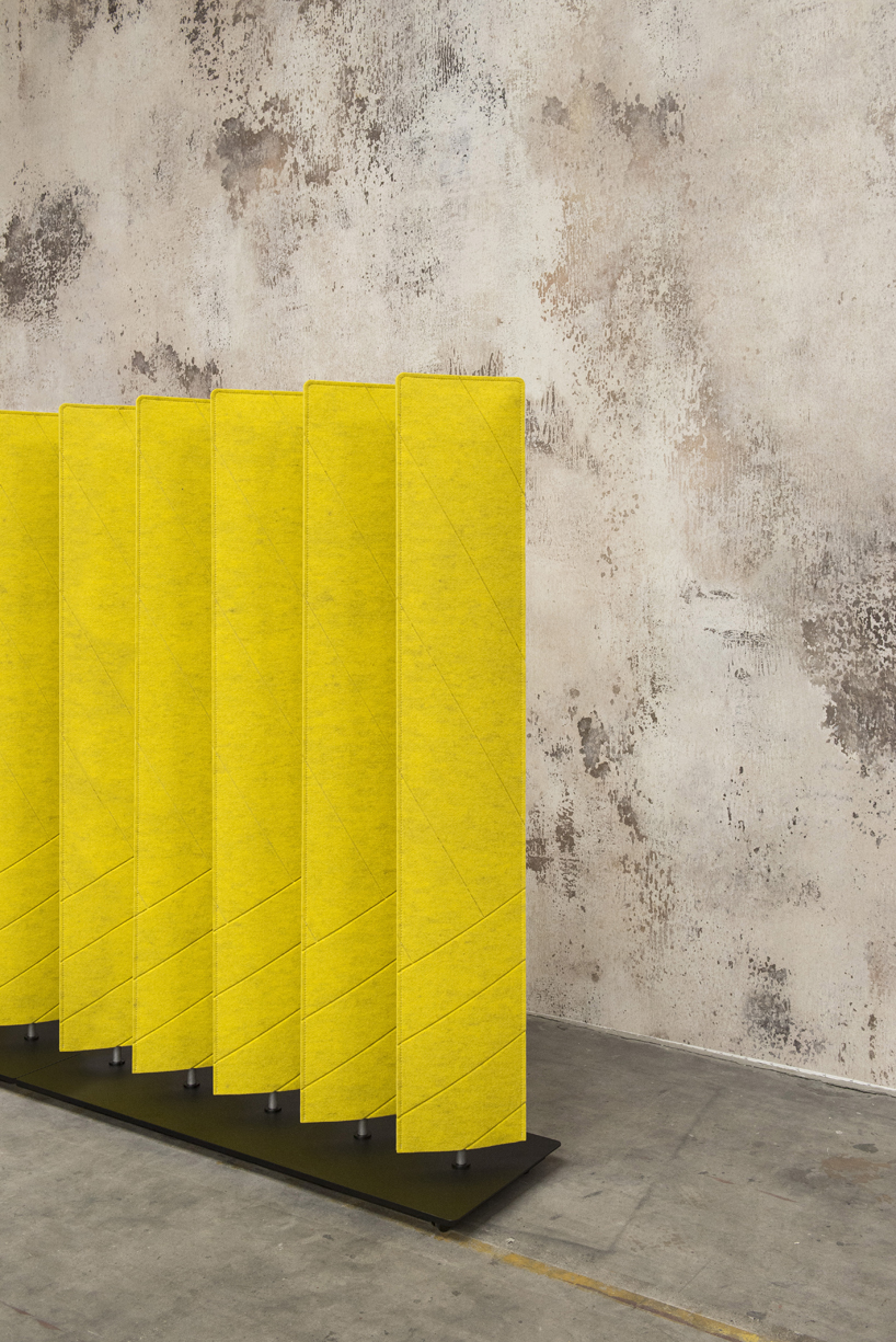 alain gilles buzziblinds sounds absorbing room partitions movable designboom