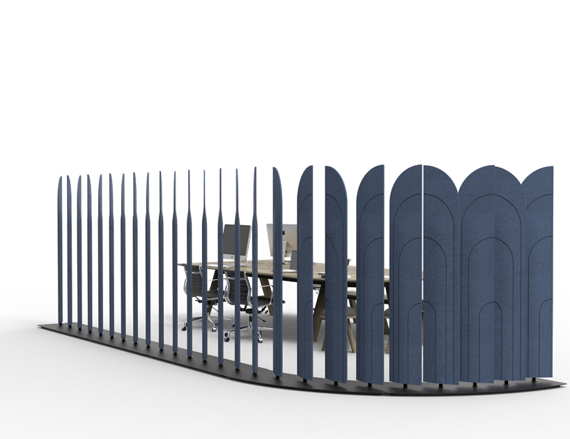 alain gilles buzziblinds sounds absorbing room partitions movable designboom