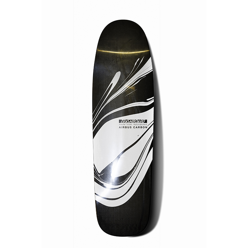 trashboard: a skateboard crafted from recycled airbus carbon and cardboard