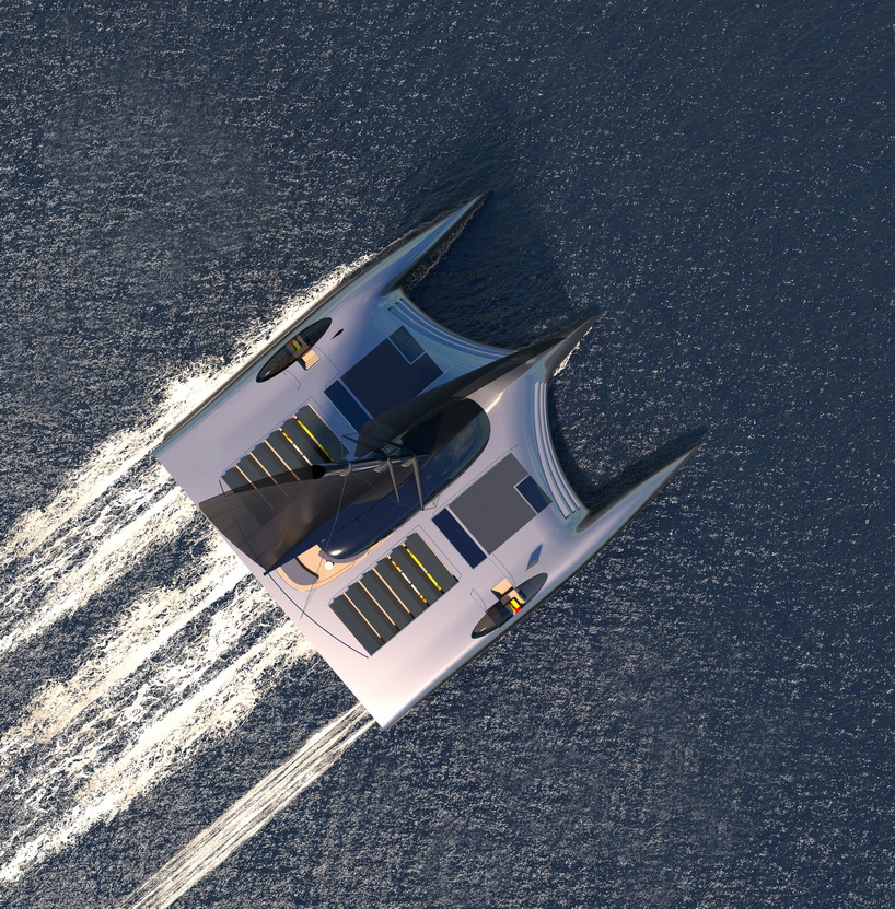 40-meter-long domus trimaran concept aspires to be the first truly zero-emission superyacht