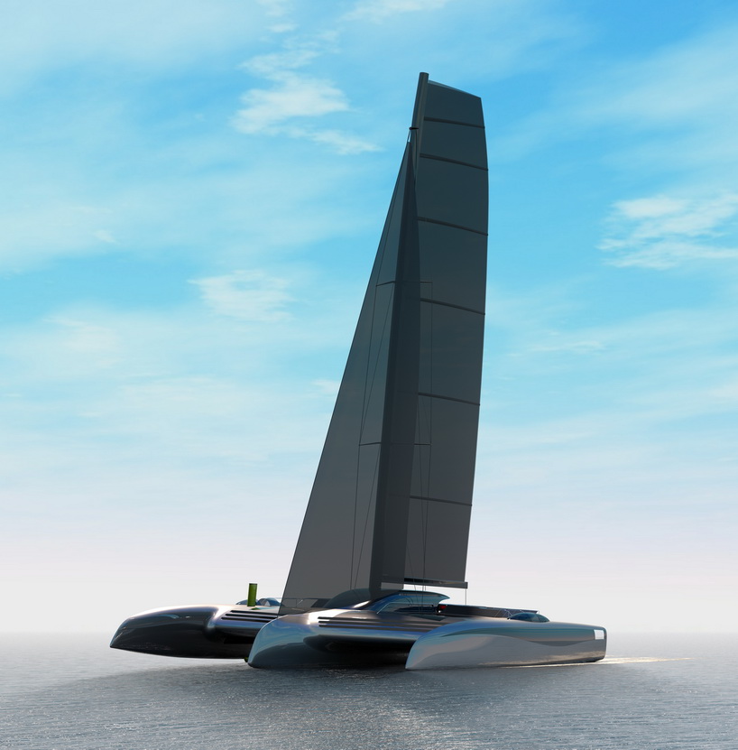 40-meter-long domus trimaran concept aspires to be the first truly zero-emission superyacht