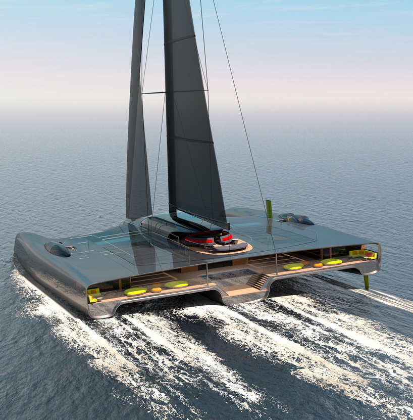 groundbreaking 40m zero emission trimaran domus 5
